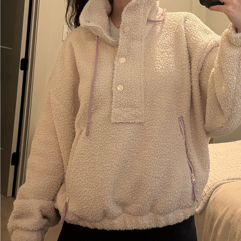 Universal Thread Cream Teddy Jacket Plush Fleece